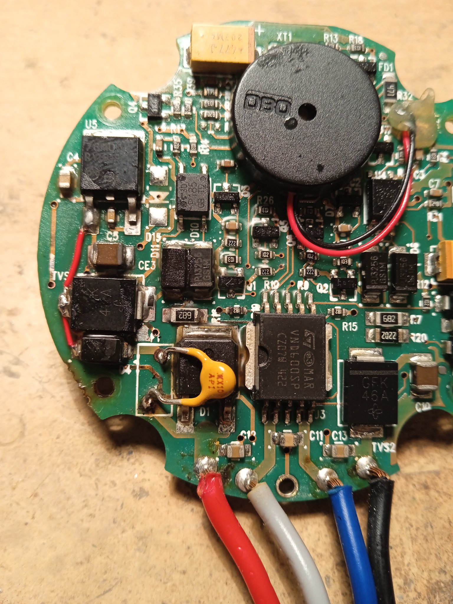 Quick bow thruster control panel repair